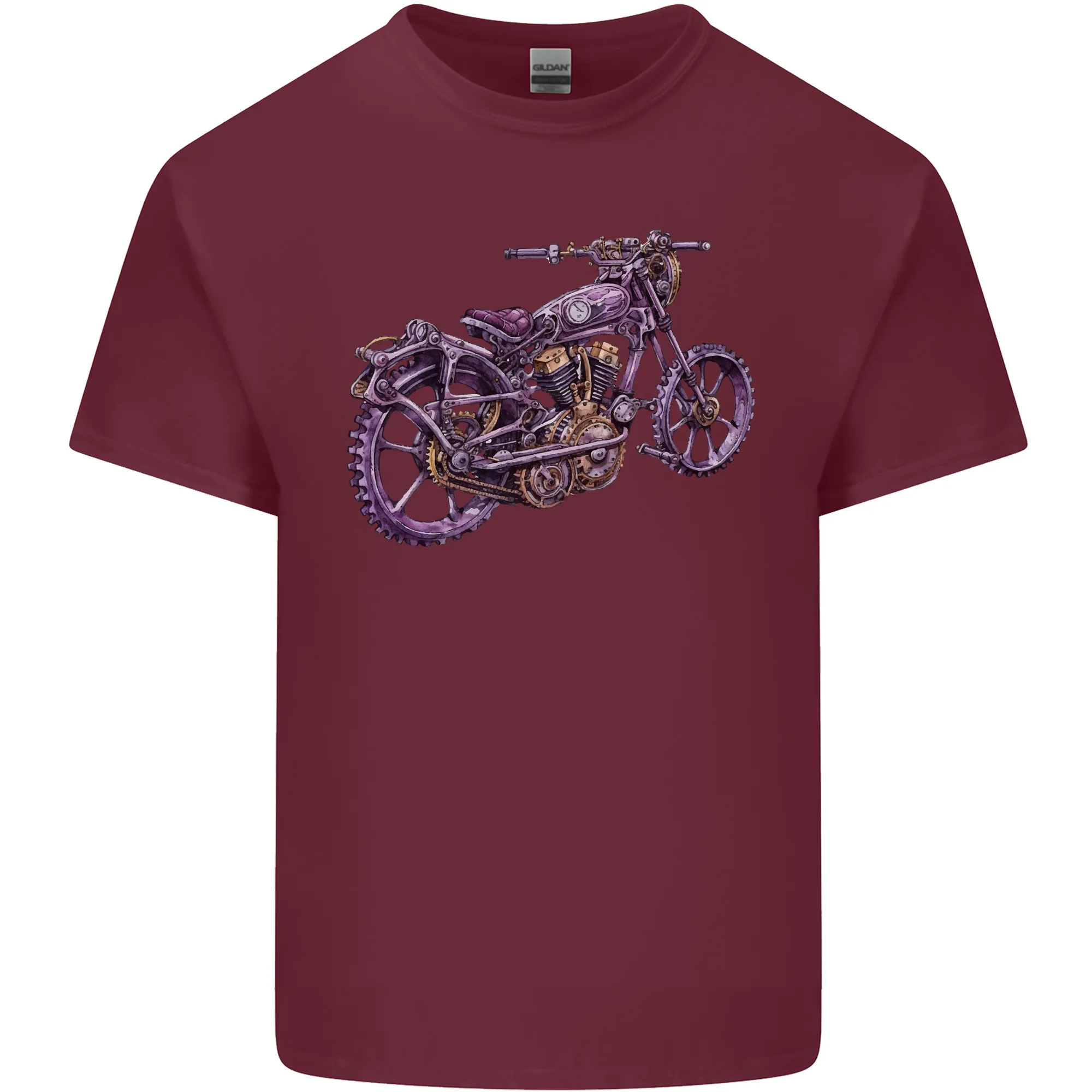 Steampunk Motorbike Motorcycle Biker Mens Light Cotton T-Shirt