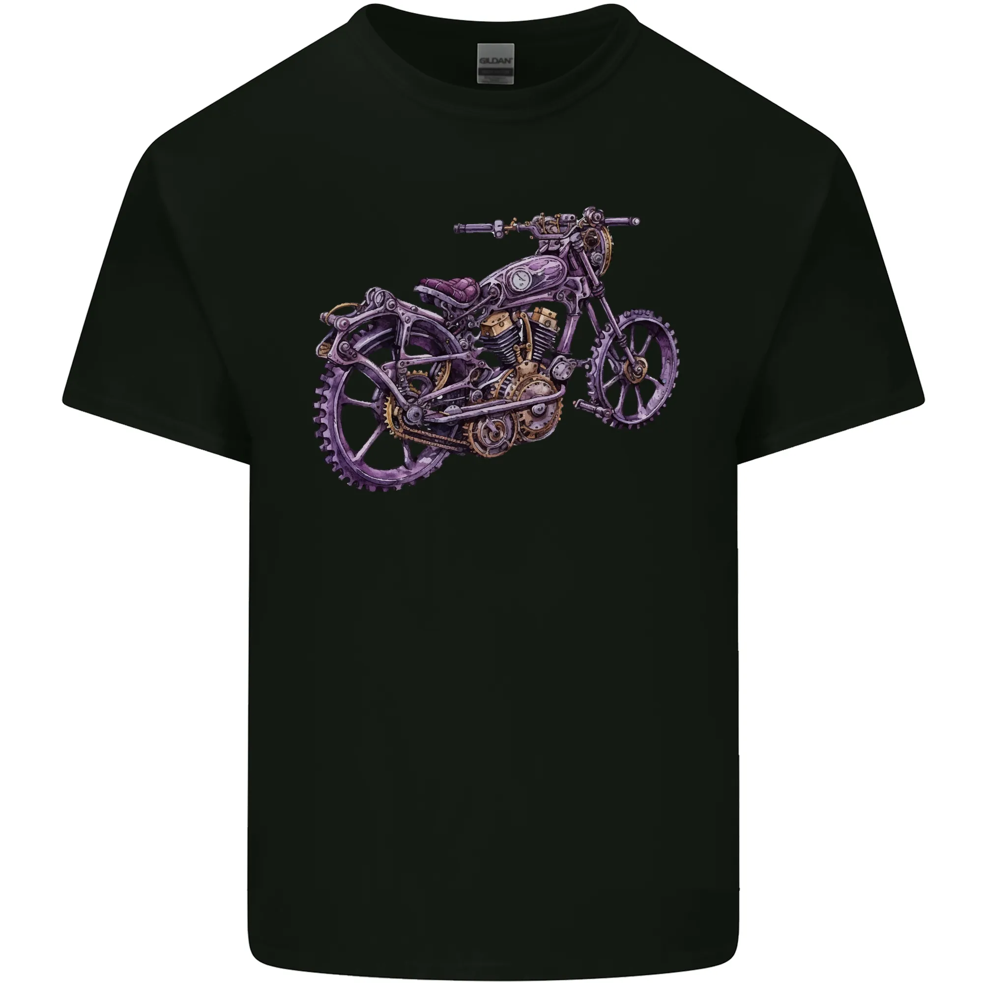 Steampunk Motorbike Motorcycle Biker Mens Light Cotton T-Shirt