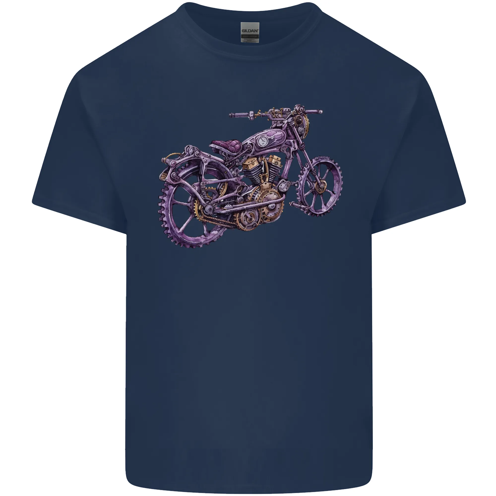 Steampunk Motorbike Motorcycle Biker Mens Light Cotton T-Shirt