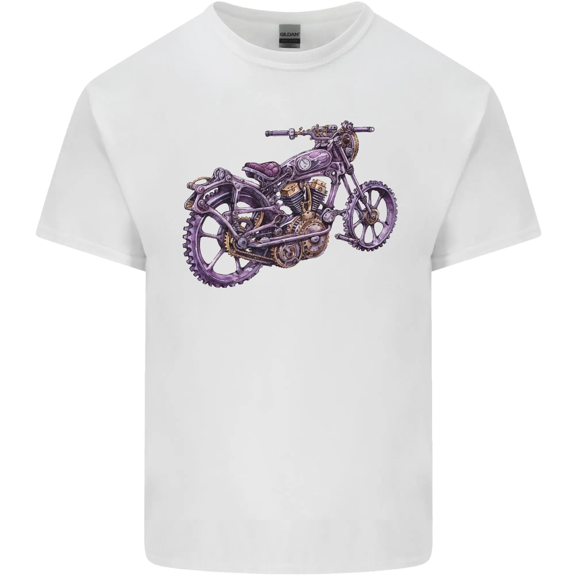 Steampunk Motorbike Motorcycle Biker Mens Light Cotton T-Shirt