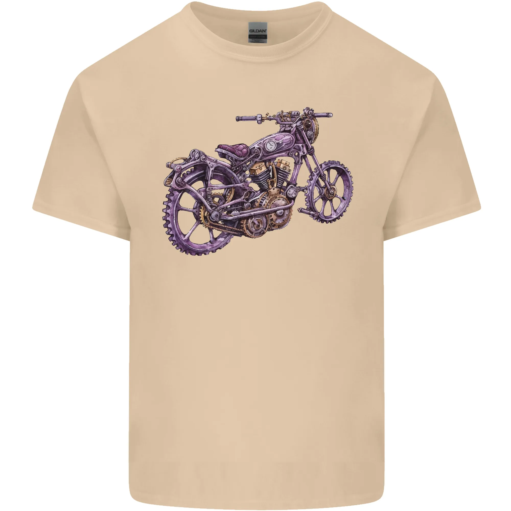 Steampunk Motorbike Motorcycle Biker Mens Light Cotton T-Shirt