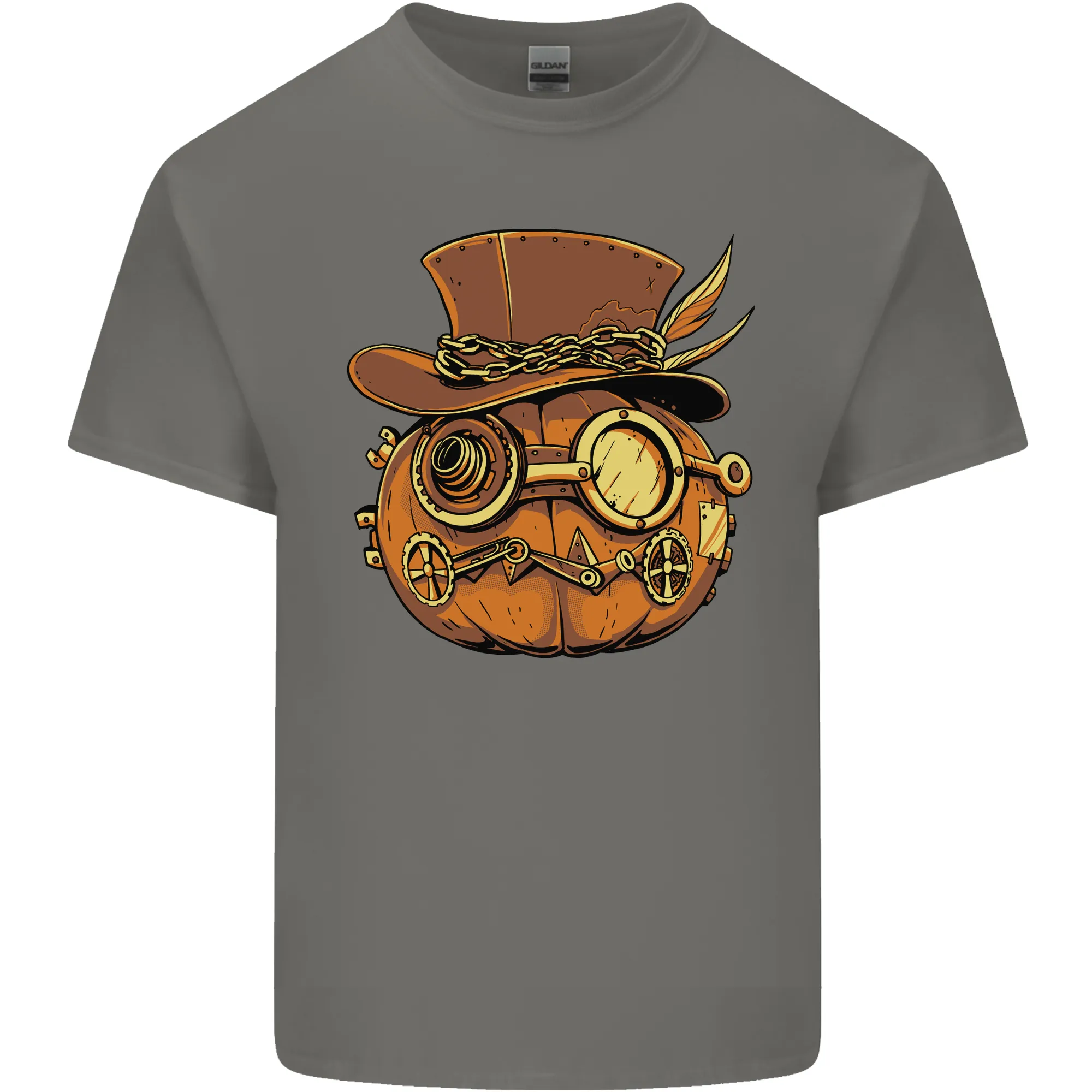 Steampunk Pumpkin Halloween Mens Light Cotton T-Shirt