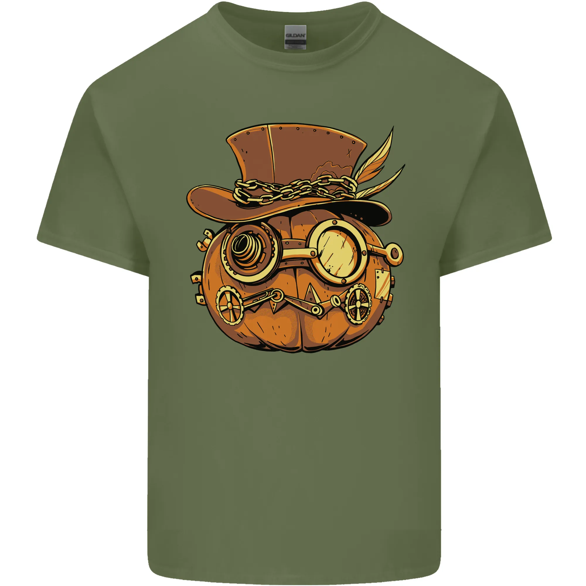 Steampunk Pumpkin Halloween Mens Light Cotton T-Shirt