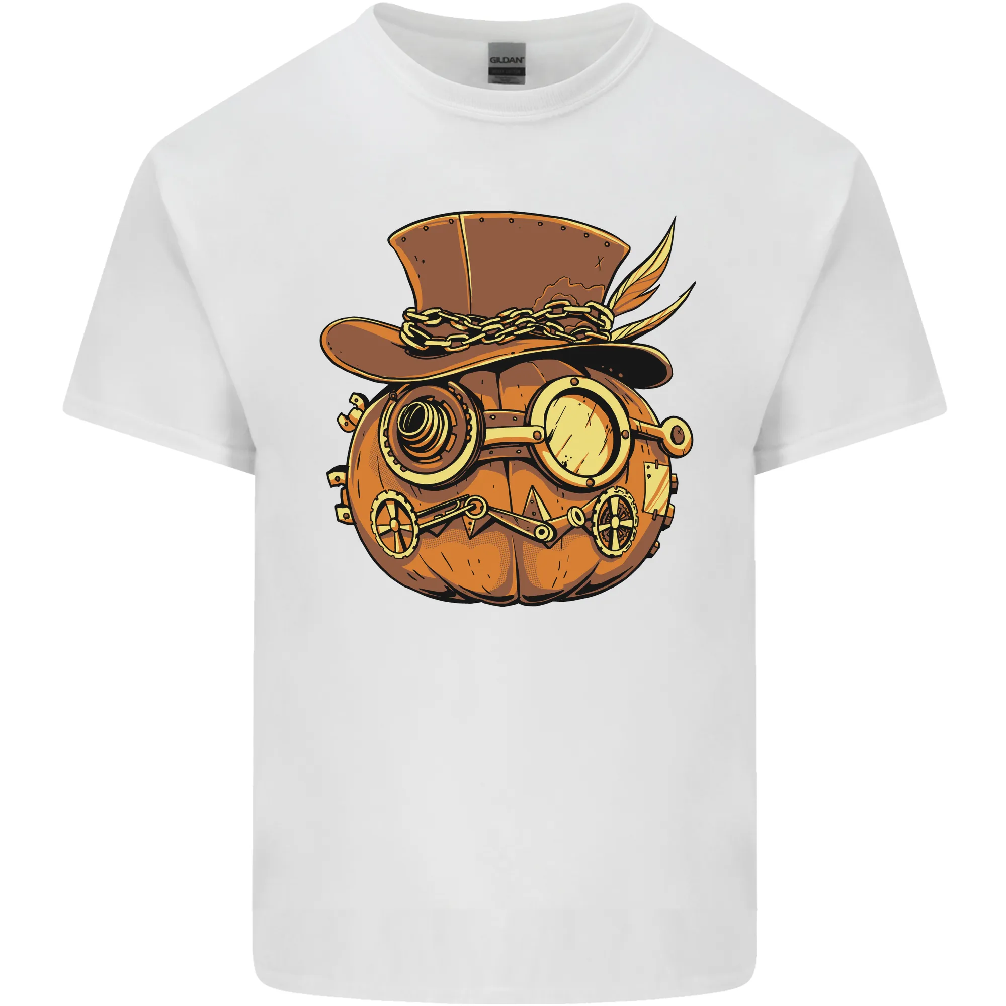 Steampunk Pumpkin Halloween Mens Light Cotton T-Shirt