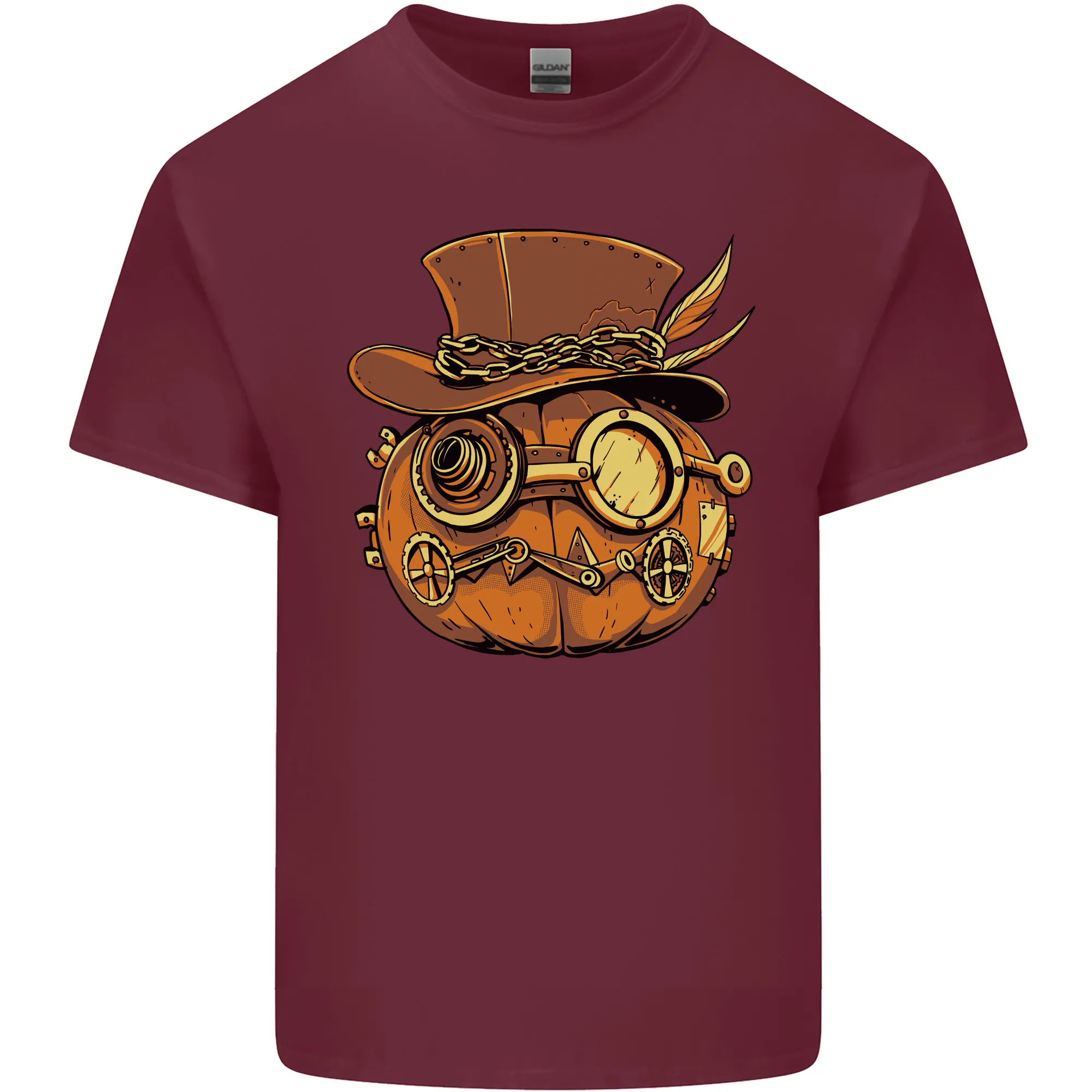 Steampunk Pumpkin Halloween Mens Light Cotton T-Shirt