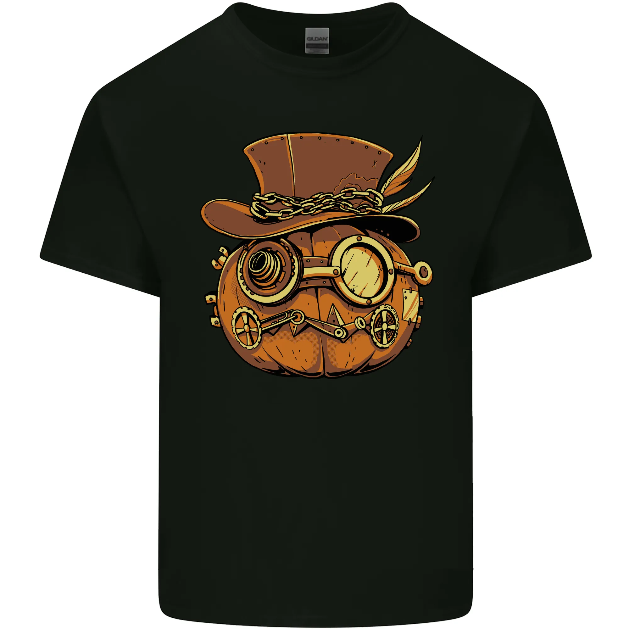 Steampunk Pumpkin Halloween Mens Light Cotton T-Shirt