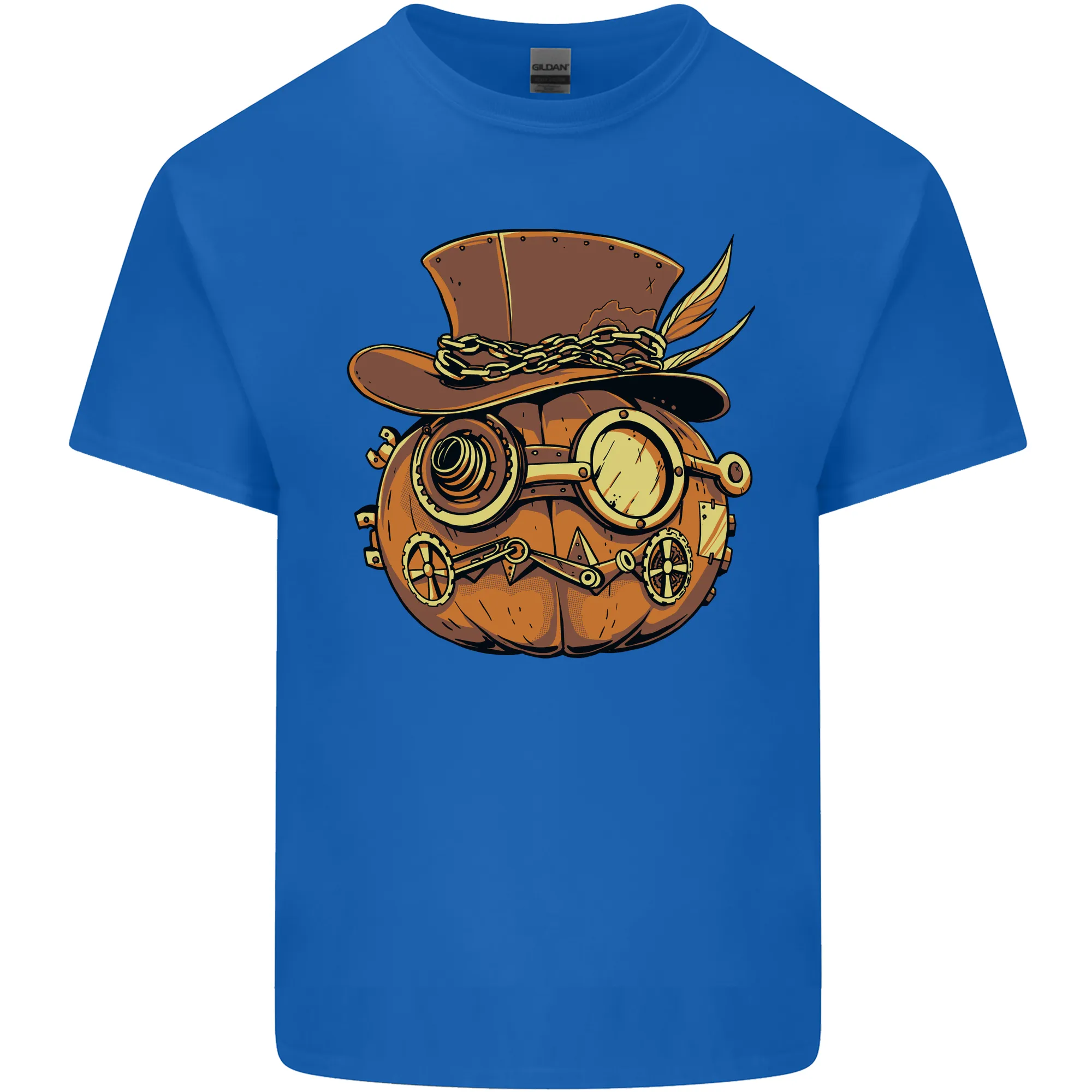 Steampunk Pumpkin Halloween Mens Light Cotton T-Shirt