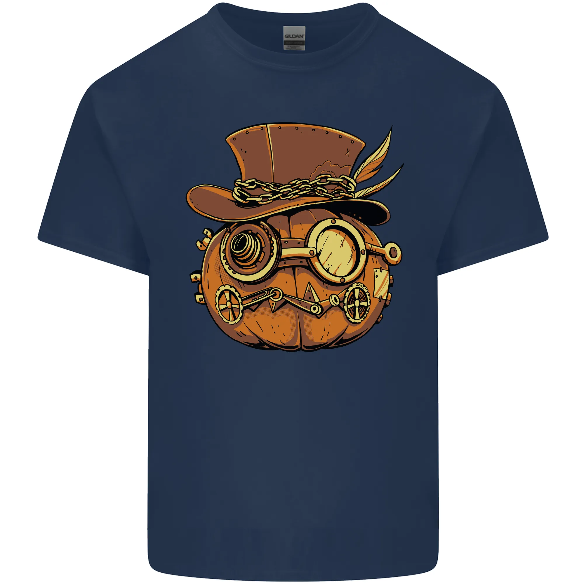 Steampunk Pumpkin Halloween Mens Light Cotton T-Shirt
