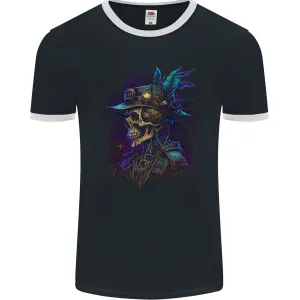 Steampunk Skull Pirate Mens Ringer T-Shirt FotL