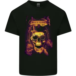 Steampunk Skull Rust & Steam Mens Light Cotton T-Shirt