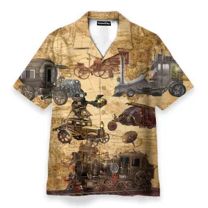 Steampunk Vehicle Design Men's Button's Up Shirts - Hawaiian Shirt