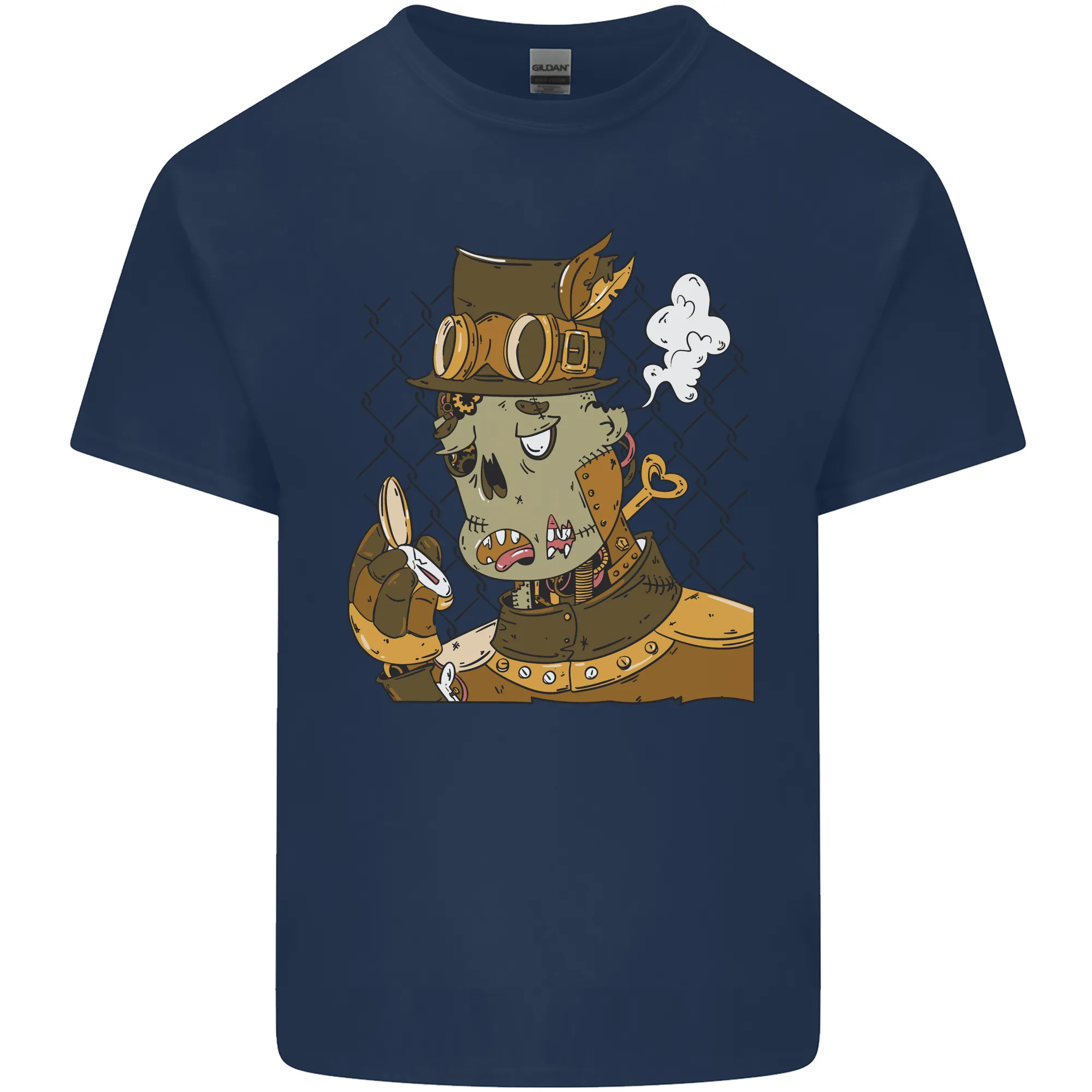 Steampunk Zombie Halloween Mens Light Cotton T-Shirt