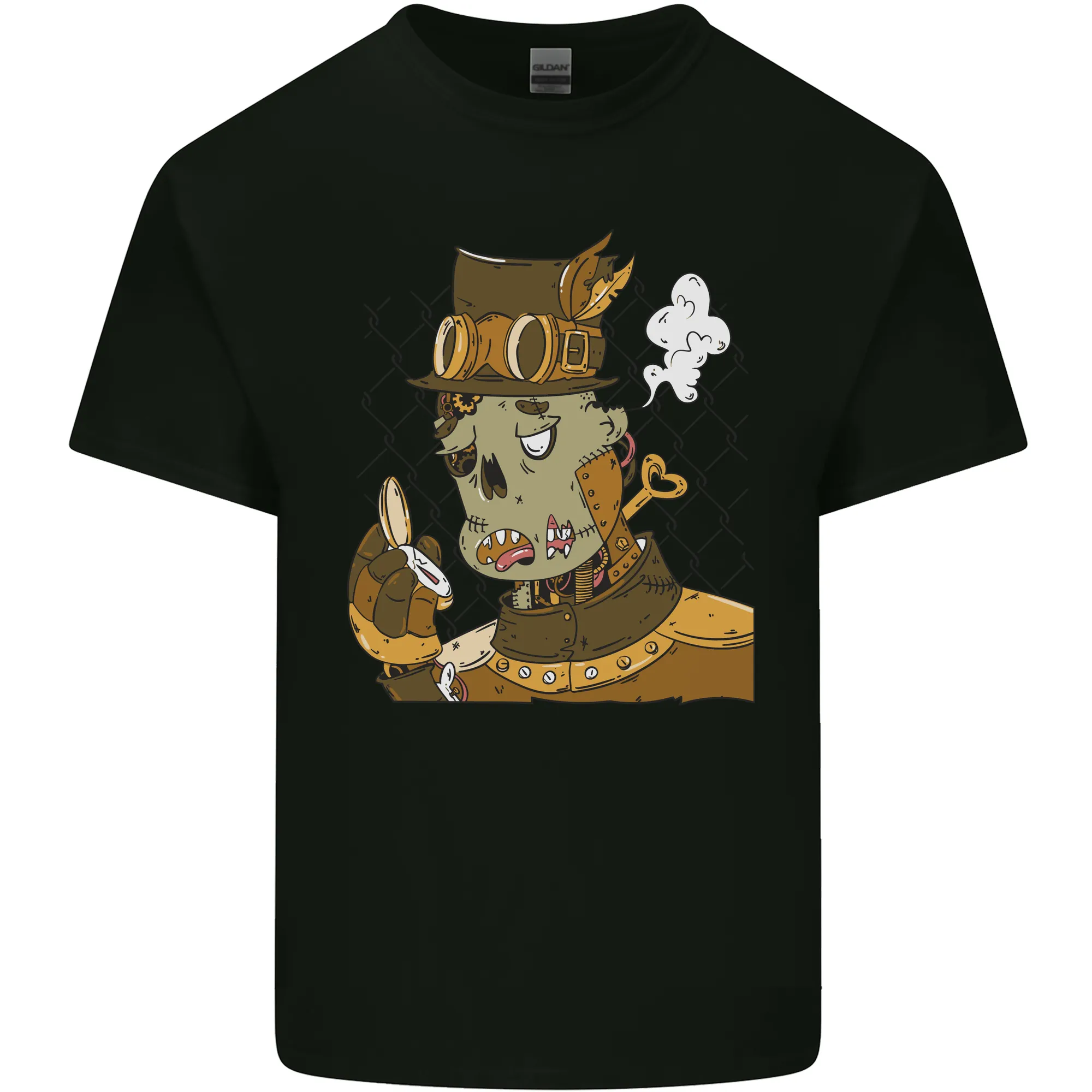 Steampunk Zombie Halloween Mens Light Cotton T-Shirt