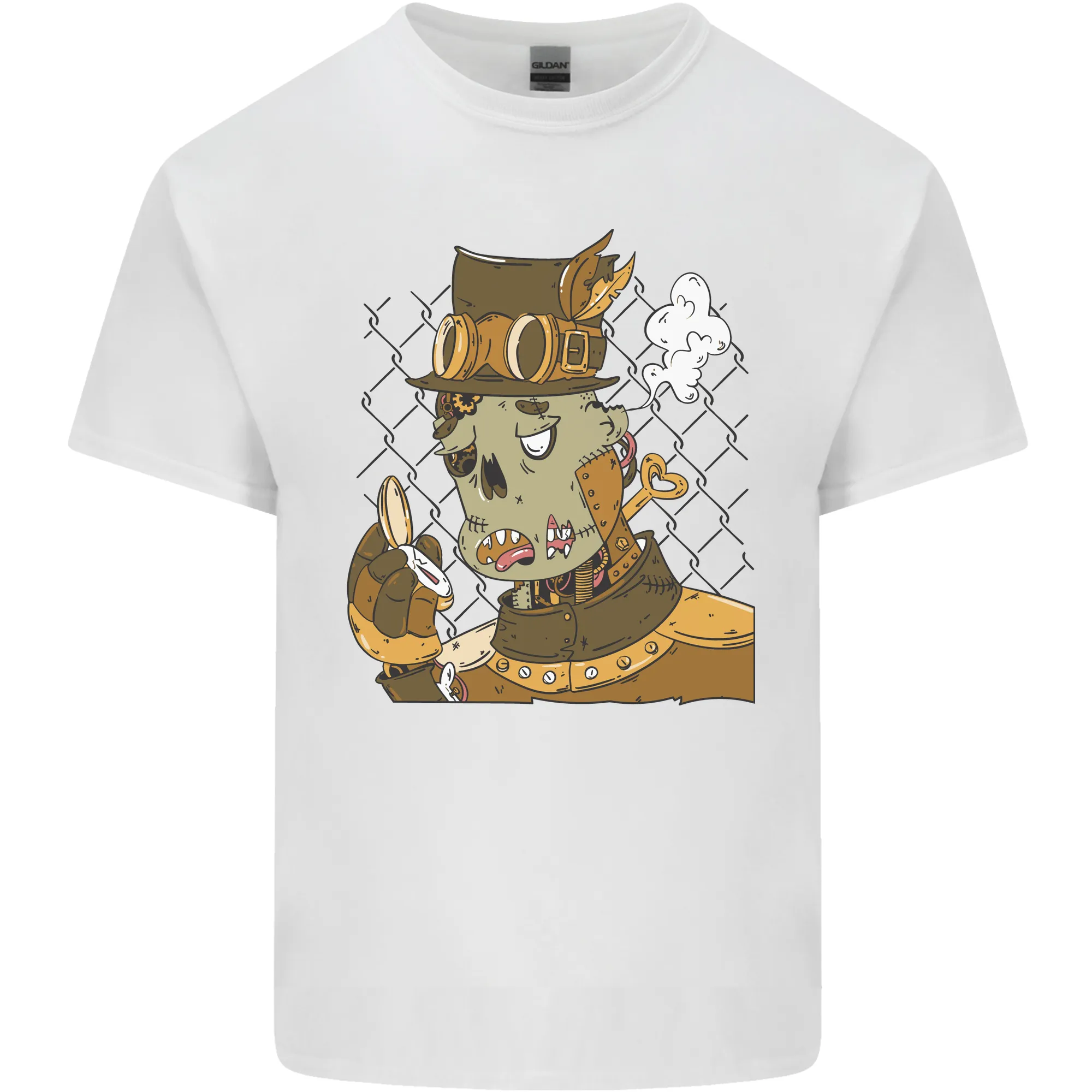Steampunk Zombie Halloween Mens Light Cotton T-Shirt