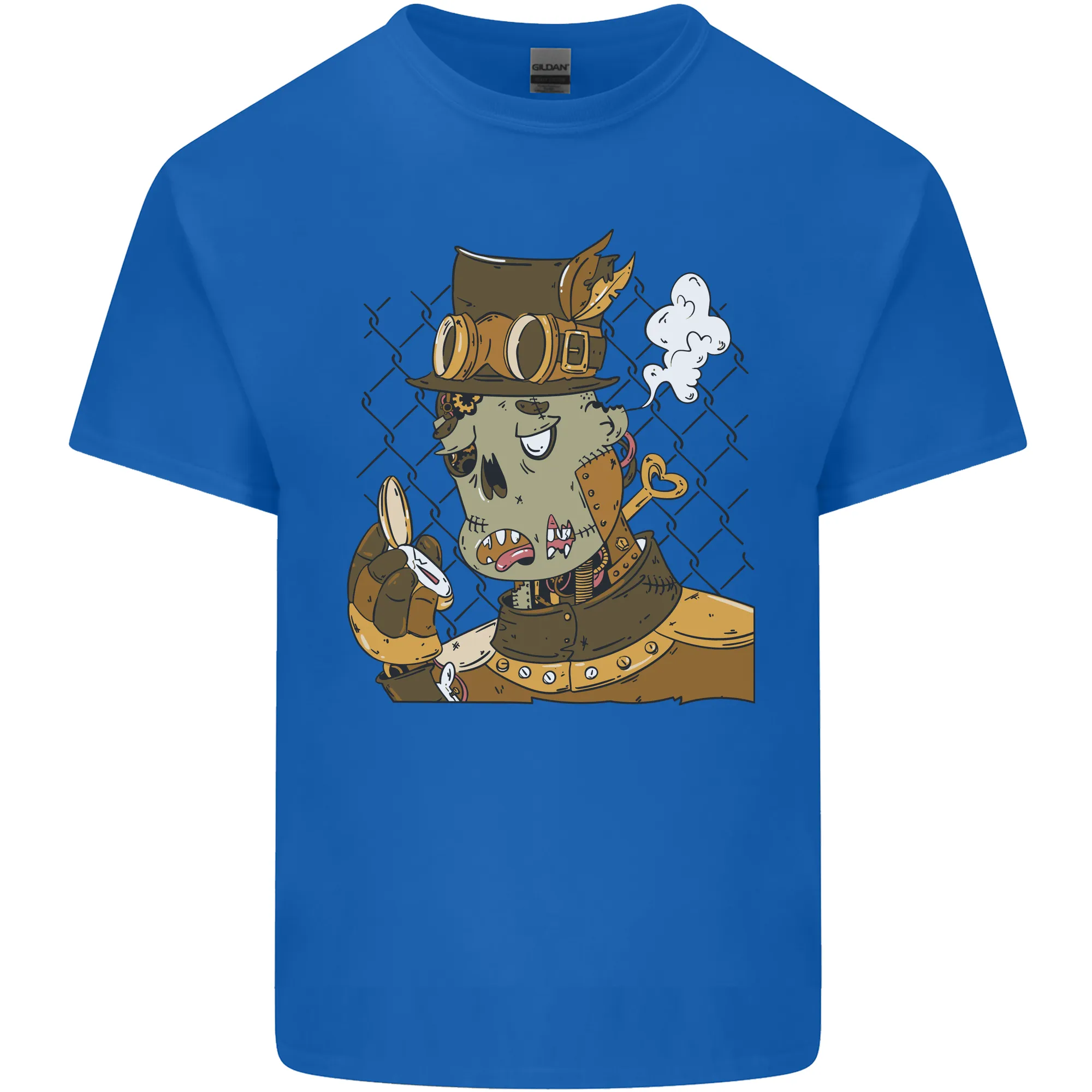 Steampunk Zombie Halloween Mens Light Cotton T-Shirt