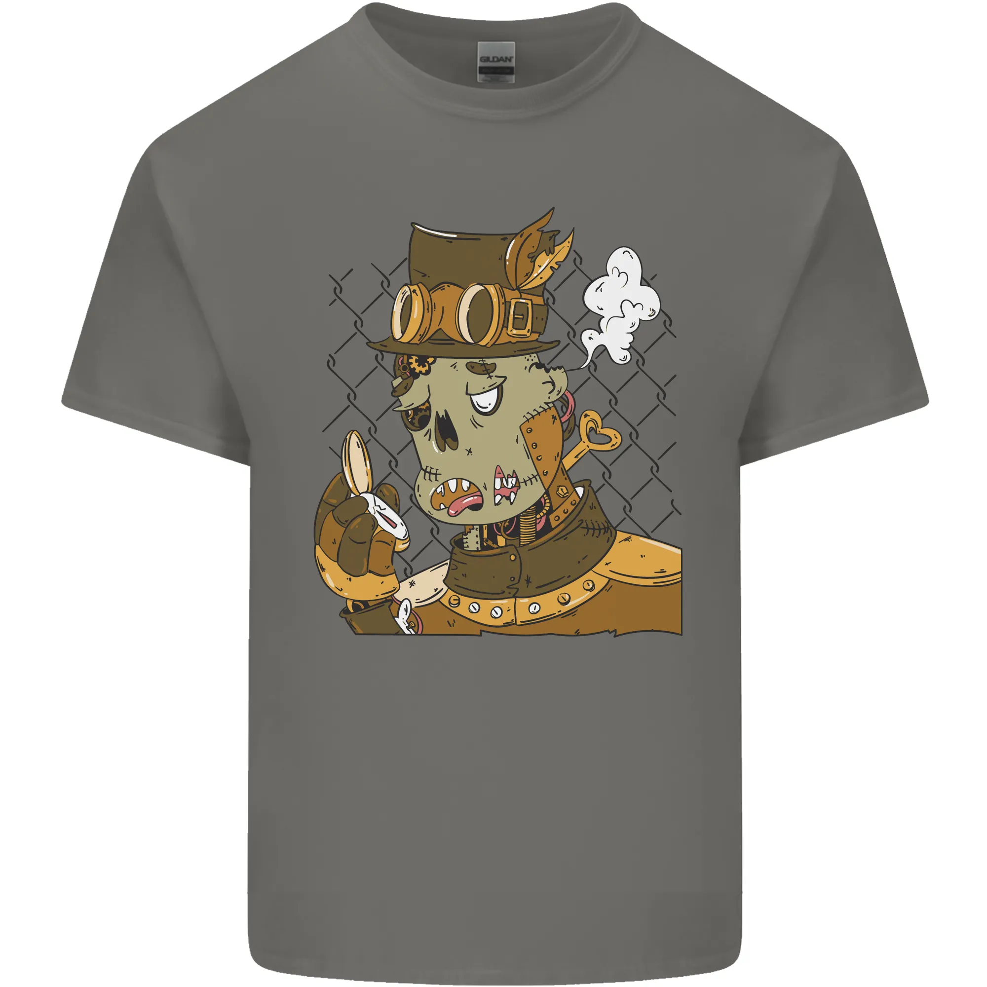 Steampunk Zombie Halloween Mens Light Cotton T-Shirt
