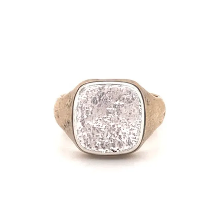 Sterling and Brass Signet Ring
