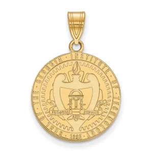 Sterling Silver Gold-plated Georgia Institute of Technology Large Crest Pendant