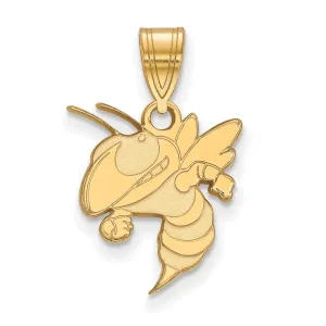 Sterling Silver Gold-plated Georgia Institute of Technology Yellow Jacket Medium Pendant