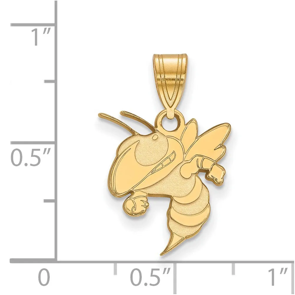 Sterling Silver Gold-plated Georgia Institute of Technology Yellow Jacket Medium Pendant