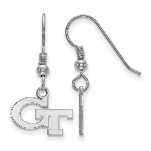Sterling Silver Rhodium-plated Georgia Institute of Technology G-T Extra Small Dangle Wire Earrings
