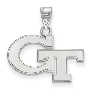 Sterling Silver Rhodium-plated Georgia Institute of Technology G-T Small Pendant