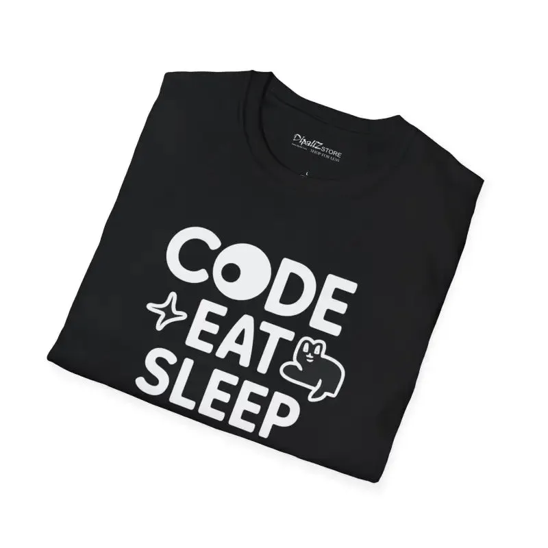 Stylish Programmer Tee Code Eat Sleep Repeat