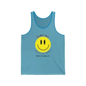 Surfing Makes Me Happy Happy FaceTank Top