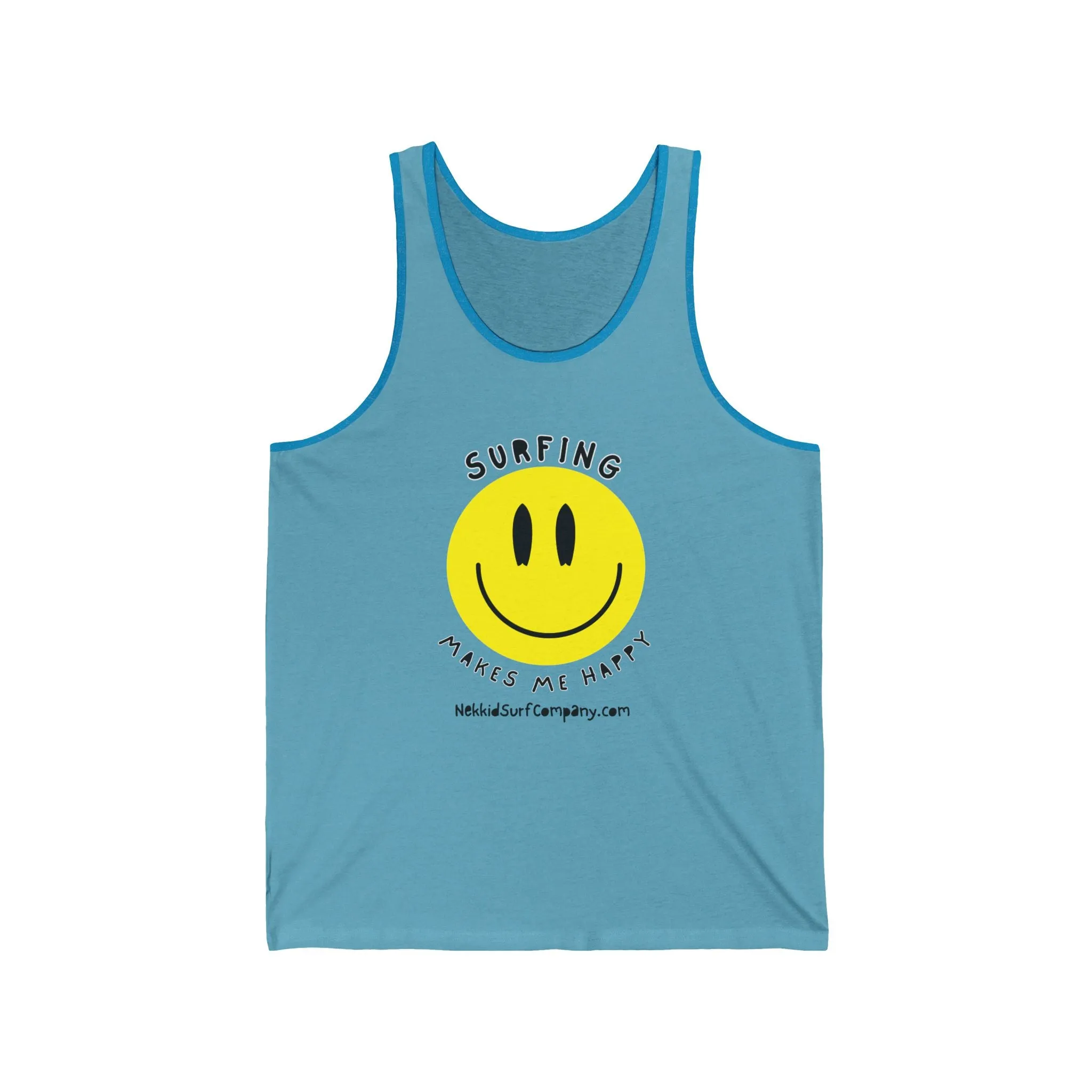 Surfing Makes Me Happy Happy FaceTank Top