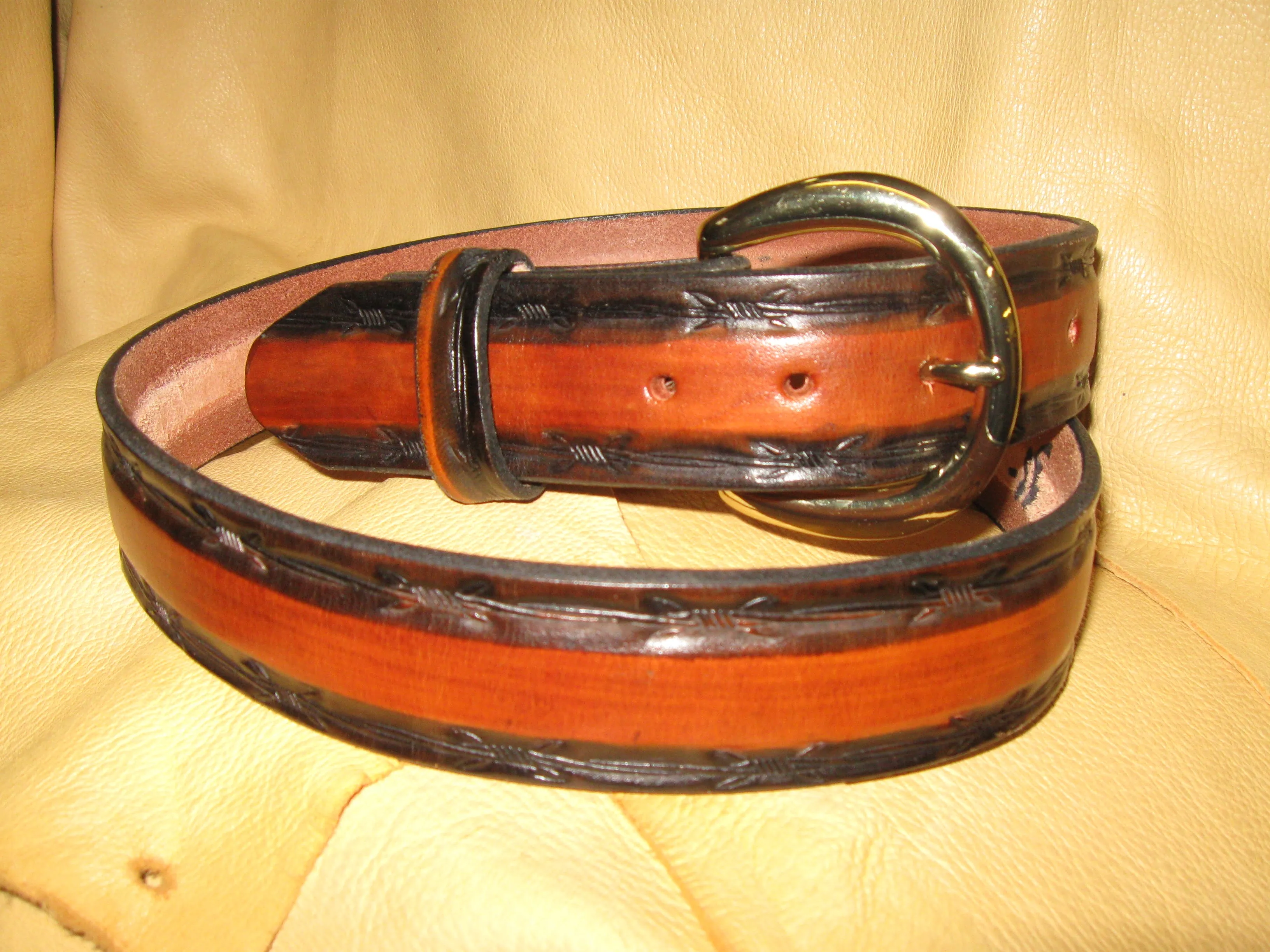 Two-Toned Heavy Harness Leather Belt