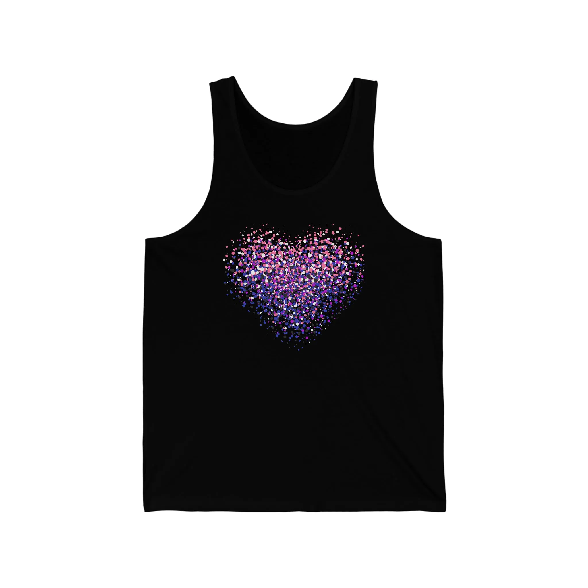Unisex Genderfluid Graffiti Heart Tank Top