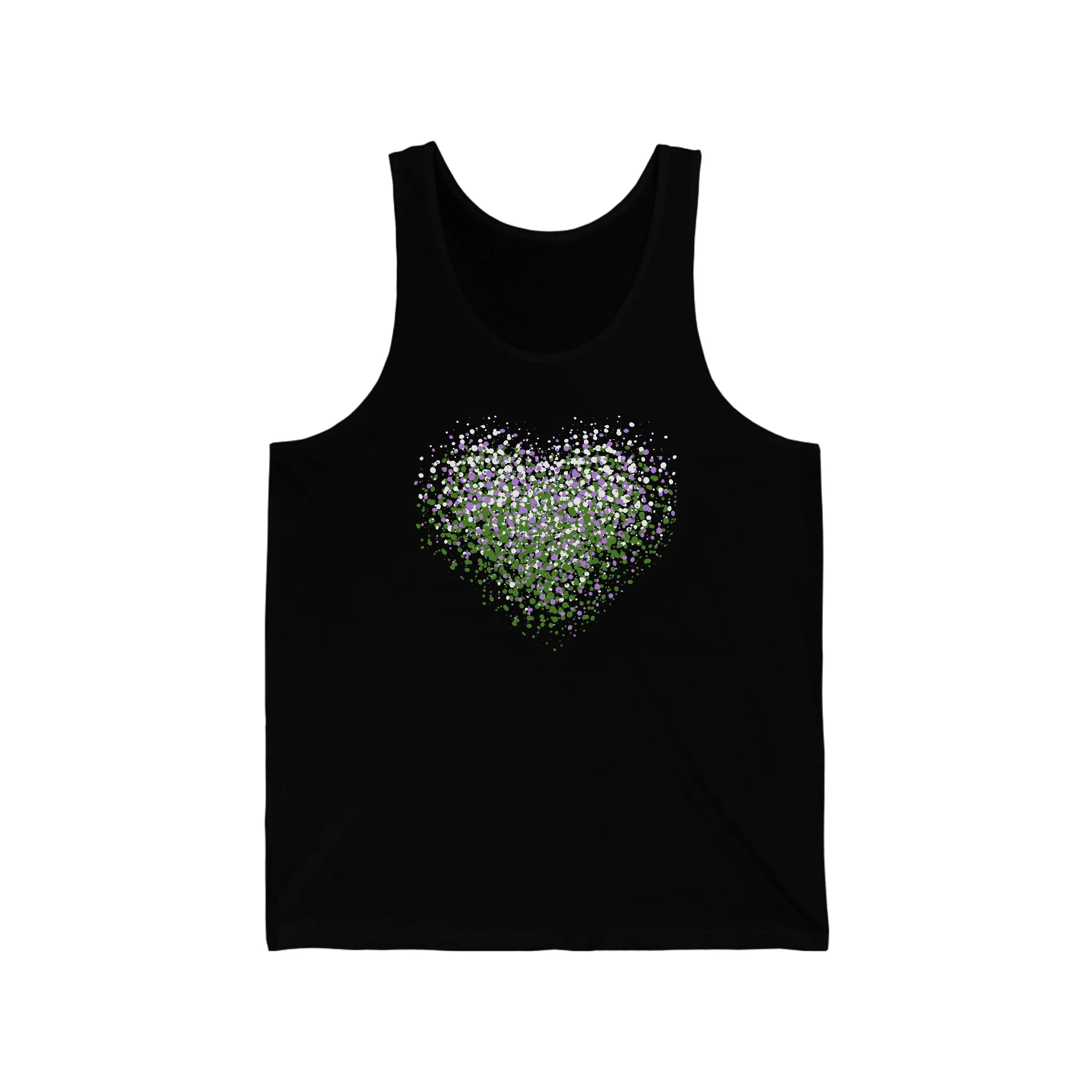 Unisex Genderqueer Graffiti Heart Tank Top