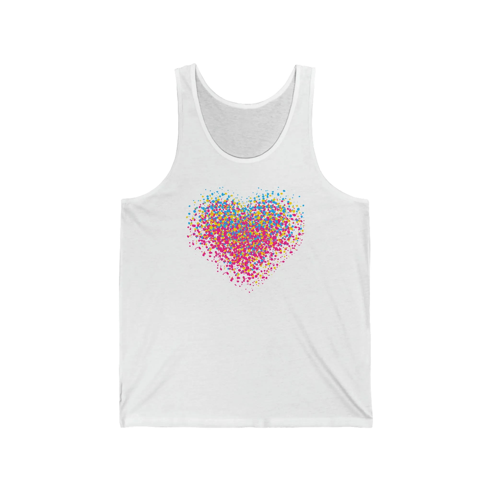 Unisex Pan Graffiti Heart Tank Top