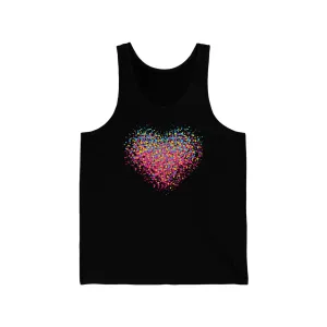 Unisex Pan Graffiti Heart Tank Top