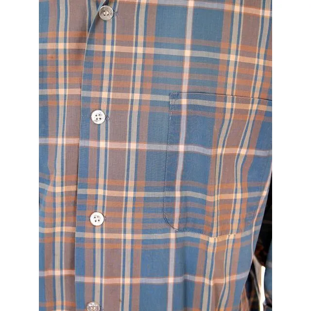 Vintage Mens Shadow Plaid Shirt 100% Cotton Pennleigh 1950s Med