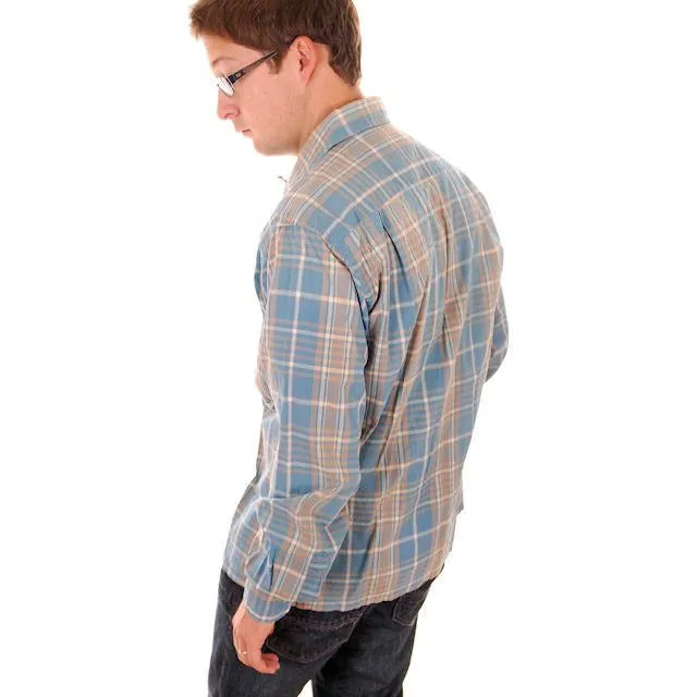 Vintage Mens Shadow Plaid Shirt 100% Cotton Pennleigh 1950s Med