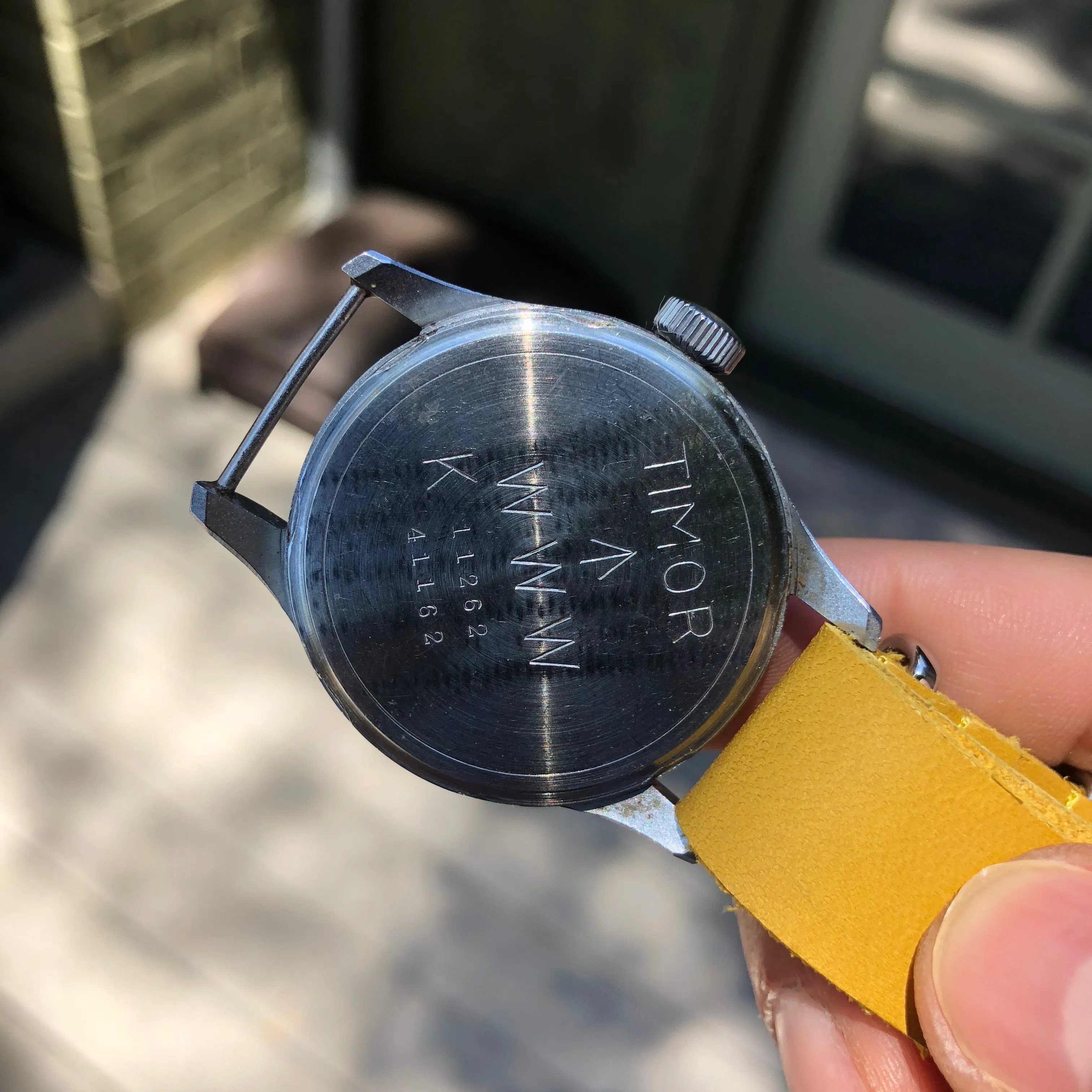 Vintage Timor WWW British Military Dirty Dozen WWII Black Cal. 6060 Wristwatch