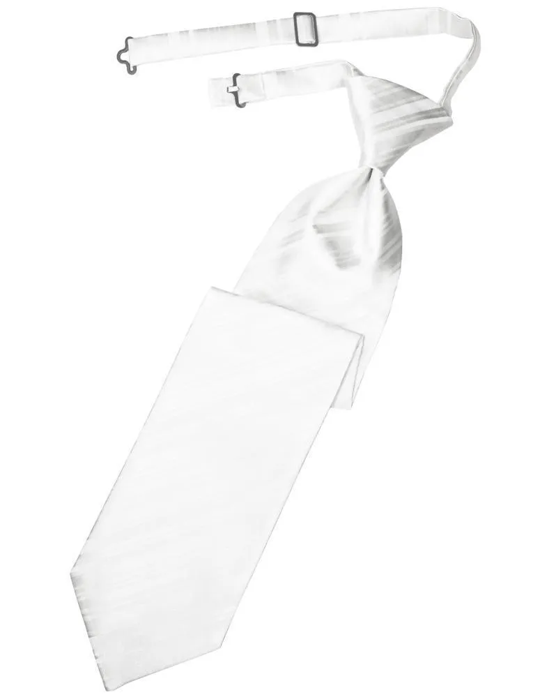White Striped Satin Necktie