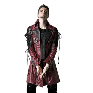 Winter Punk Man Poison Jacket Gothic Rock Faux Leather Long Sleeve Men's Coat Steampunk Military Men's Winter Long Coat jacket