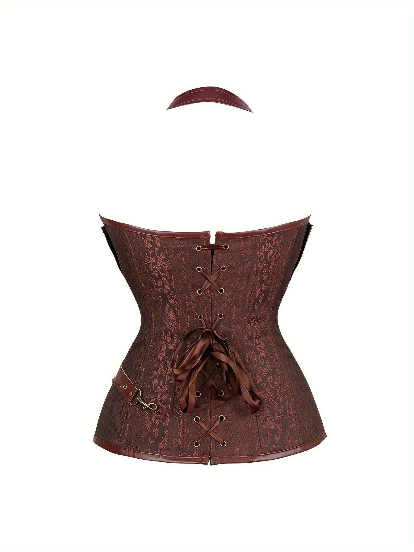 Women's Steampunk Corset, Overbust Waist Cincher, Steel Boned Metal Punk Bustier, Queen Style Performance Costume, Royal Court Body Shaper Corset for Cosplay and Festivals For Fall & Winter