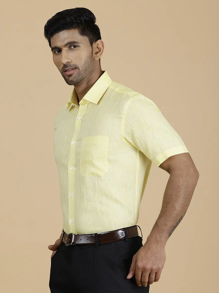 Yellow Solid Regular Fit Formal Shirt | JadeBlue
