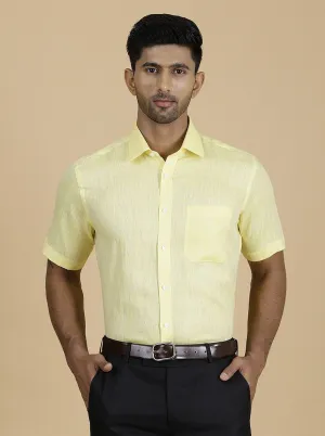 Yellow Solid Regular Fit Formal Shirt | JadeBlue