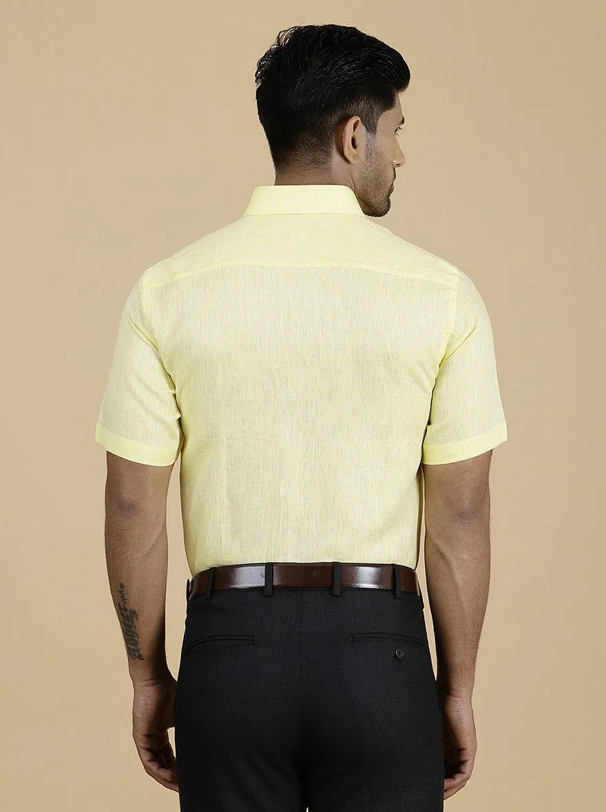 Yellow Solid Regular Fit Formal Shirt | JadeBlue
